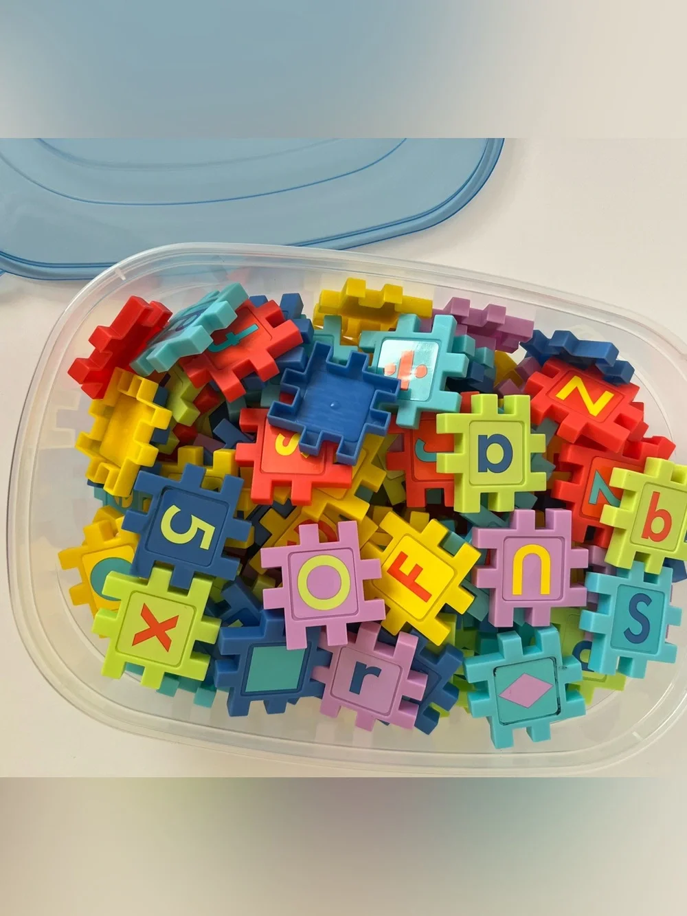 Educational Interlocking Letter & Number Blocks - Multicolor - 110 pieces